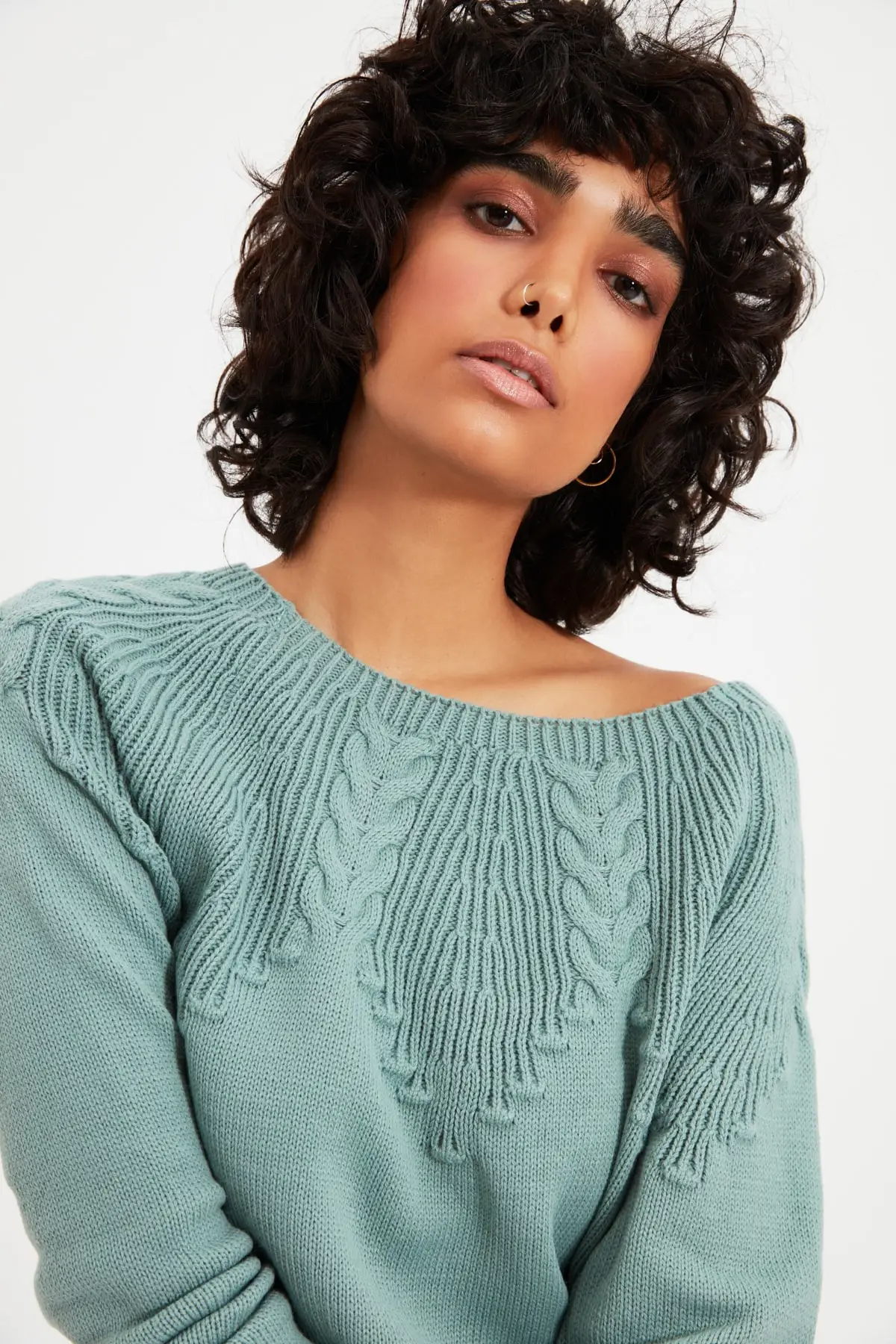 

Trendyol Mesh Detailed Knitwear Sweater TWOAW22EL0026