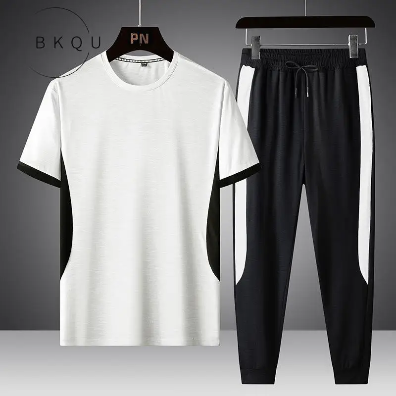 BKQU Brand Short Sleeve T-Shirt Man Han Edition Tide Loose Two-Piece Suit Casual Wear Summer Clothes