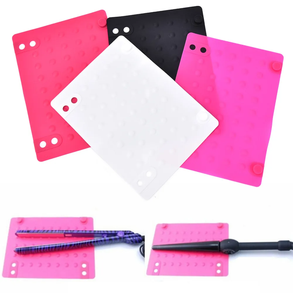 

1PCS 3 Color Silicone Heat Resistant Mat Anti-heat Mats for Hair Straightener Curling Iron