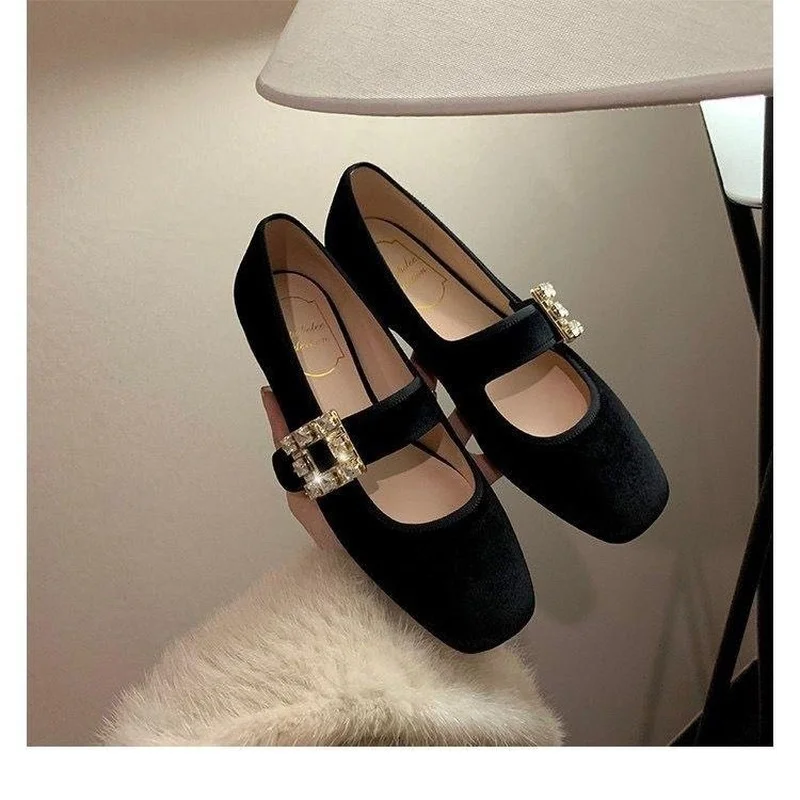 

Spring new thick heel sports shoes women's shoes buckle casual shoes fashion retro women's shoes