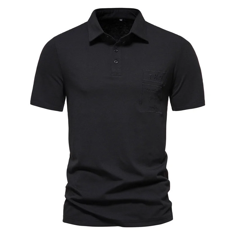 

Новинка лета 2022, Модная европейская мужская рубашка-поло с коротким рукавом, мужская повседневная рубашка-поло с вышивкой