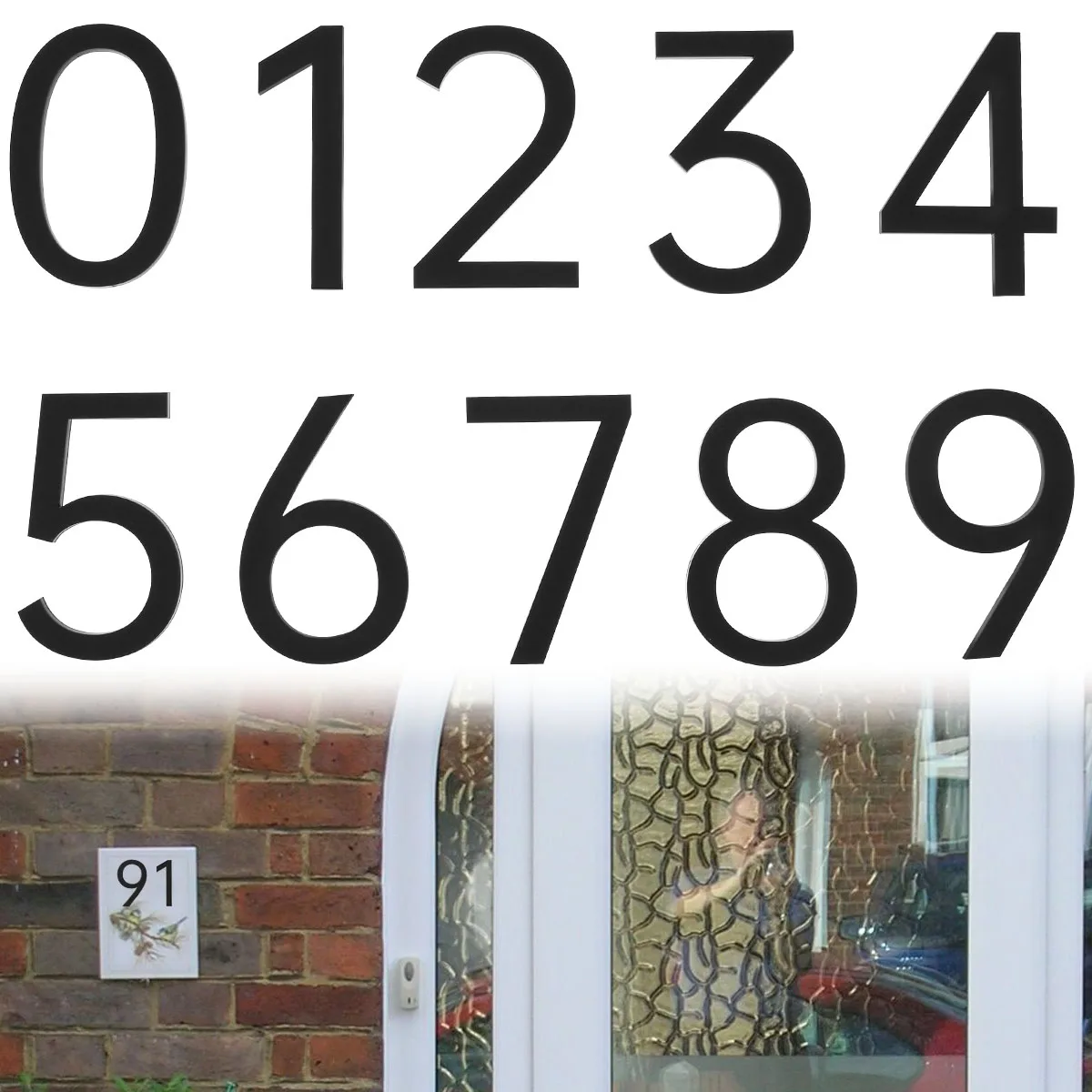 Самоклеящиеся адресные цифры для дома от 0 до 9 10 шт. 100 мм акриловые