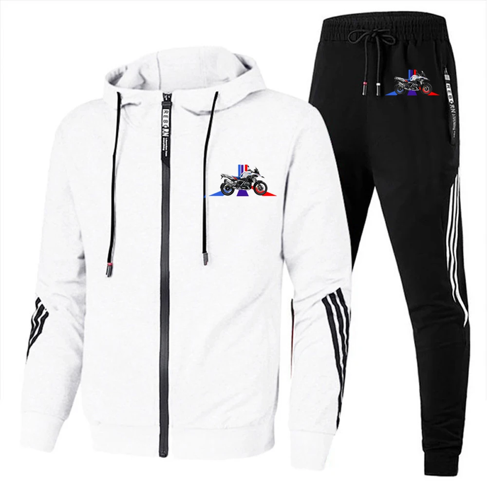 FOR F700GS F750GS F800GS F850GS Men's Casual Sports Suit Zipper Hooded Jacket + Pants Tracksuit Sweatshirt Casual Male Set