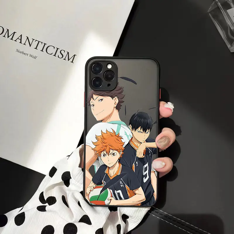 Фото Чехлы для телефонов Oya Haikyuu матовые для iPhone 12 13 Mini 11 12 13 Pro XR XS Max 6 6s 7 8 Plus прозрачная задняя крышка из поликарбоната с рисунком аниме №4