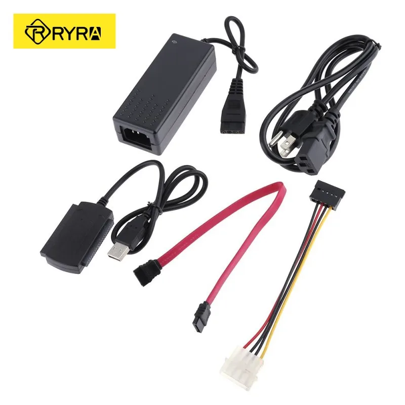 

RYRA SATA PATA IDE To USB 2.0 Adapter Converter Cable With External AC Power Adapter For 2.5 / 3.5 Inch Hard Drive Adapter