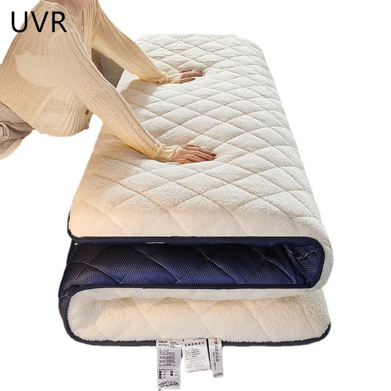 UVR Collapsible Thicken Lambswool Antibacterial Mattress Tatami Pad Bed Single Double Full Size Floor Mat Mattresses For |
