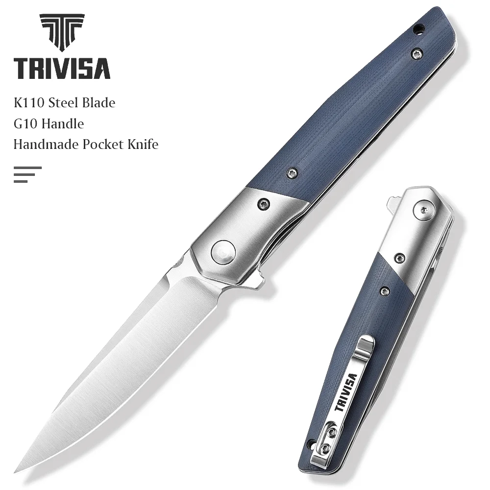 Складной карманный нож TRIVISA для мужчин лезвие BOHLER K110 3 5 дюйма и Ручка G10 складной с