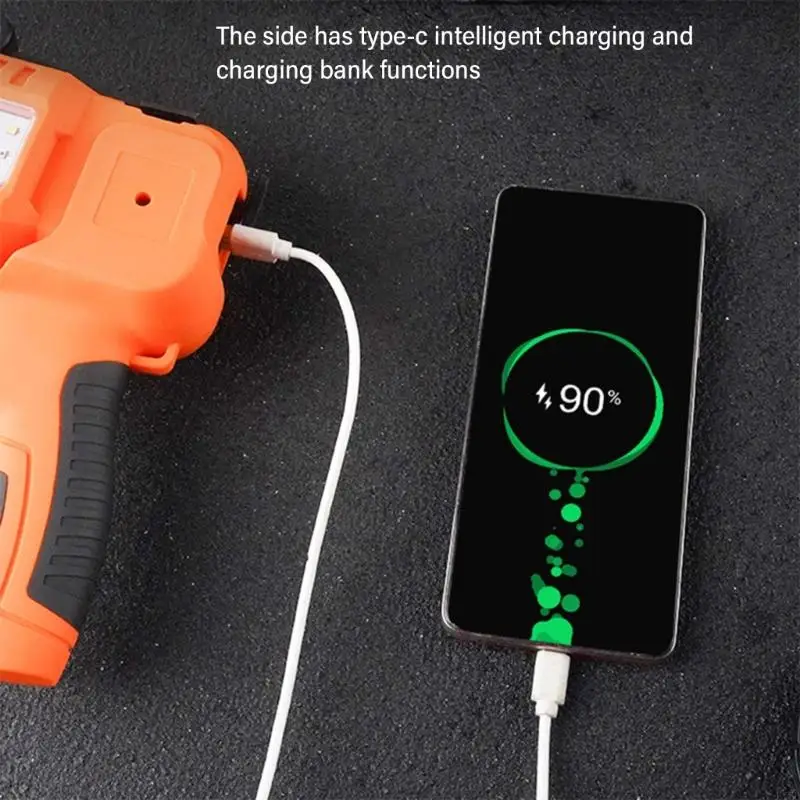 Фото E7CD High Lumen Led Spotllight Flashlight, USB C перезаряжаемый, водонепроницаемый прожекто №4