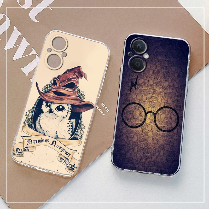 

Fashion Potters Wand Harries glasses Phone Case For OPPO A5 A9 A53 Reno 7 6 5 4 2 Find X3 X2 Z Lite Neo Pro Plus transparent