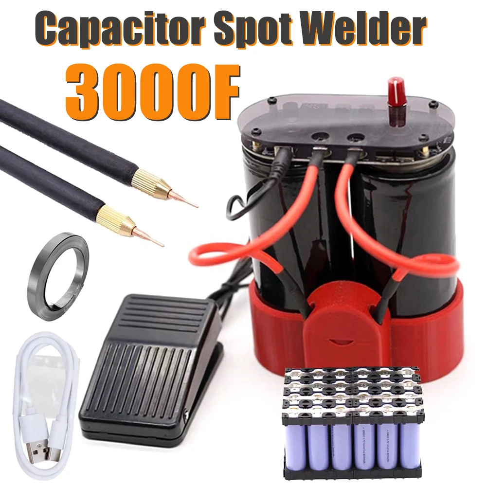 

Mini Capacitor Spot Welder Machine Semi-automatic Weld Tool 3000F Spot Welding Machine with Soldering Pen for 18650 Battery Pack