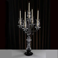 white 5 arm crystal candelabra wedding candlestick for table centerpiece