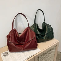 2022 large capacity shopper bag for women lady soft pu leather travel totes casual zipper shoulder bag female commuter bag big