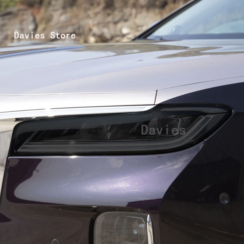 

For Red Banner H9 2020-2023 Car Headlight Protective Film Vinyl Restoration Transparent Black TPU Sticker