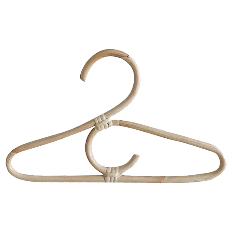 

3Pcs Rattan Clothes Hanger Style Kids Garments Organizer Rack Children Hanger Kids Room Decoration Hanger for Clothes