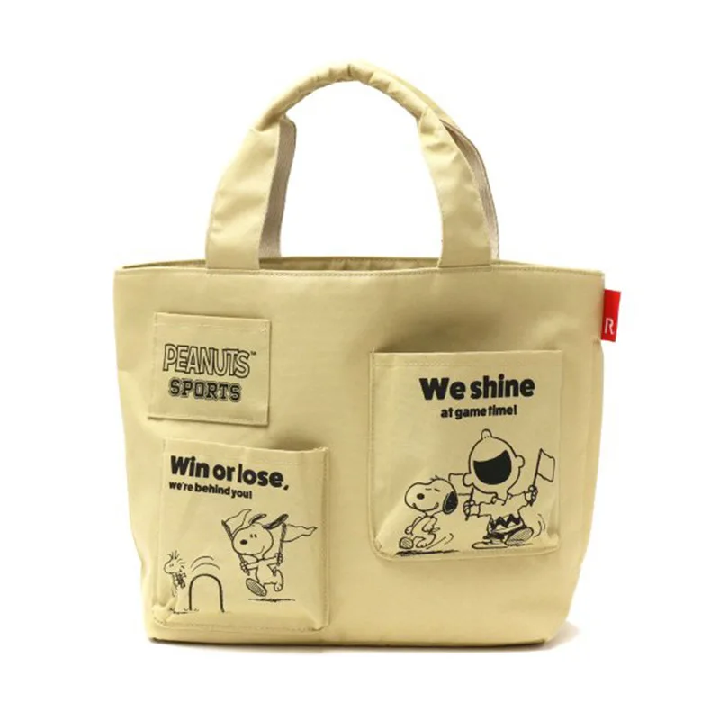 

Kawaii Snoopy Tote Bag Anime Figure Multi-Pocket Shoulder Bag Cartoon Puppy Portable High Capacity Storage Pouch for Girls Gift