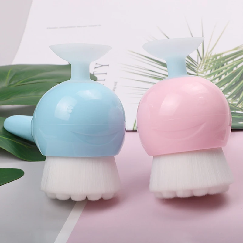 Силиконовая Очищающая щетка для лица в форме Кита глубокого отшелушивания пор