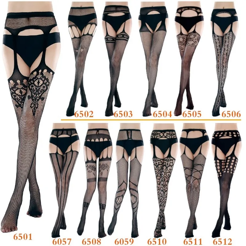 

Women Sexy Lingerie Stockings Garter Belt Stripe Elastic Stockings Black Fishnet Stocking Thigh Sheer Tights Pantyhose Dropship