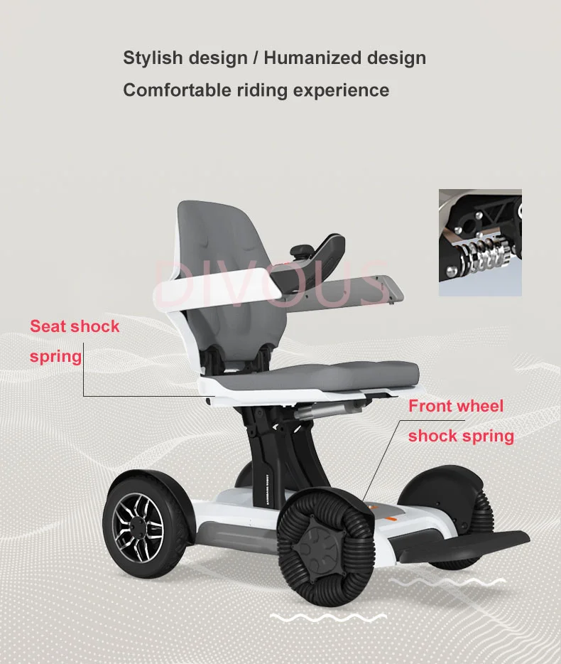 Роскошный складной электрический скутер-инвалидная коляска для пожилых людей с