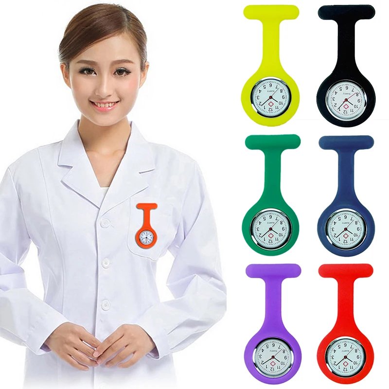 

Высококачественные силиконовые Часы для медсестры, твердые медицинские карманные Часы, карманные Часы с булавкой, Подвесные Часы, кварцевые Часы