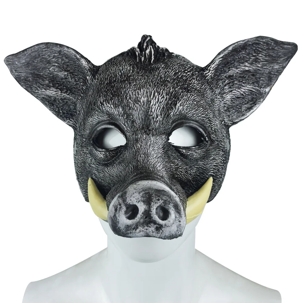 

3D Реалистичная маска на лицо дикого кабана, искусственная пена, поросенок, маска на лицо, наряд, вечеринка, животное, косплей, рейва, реквизит...
