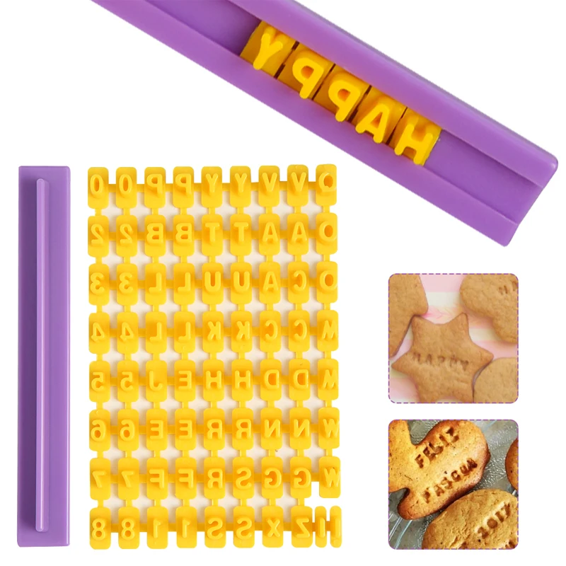 

Biscuits Baking Printing Alphabet Mold Cookies Cutter Word Press Stamp Baking Mold Cake Curling Embossing Mold Cookie DIY Tools