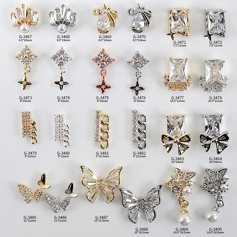 

3PCS Nail Art New Exquisite Pearl Alloy Pearl Alloy Jewelry Three-dimensional Flower Jewelry Nail Decoration Nails Art