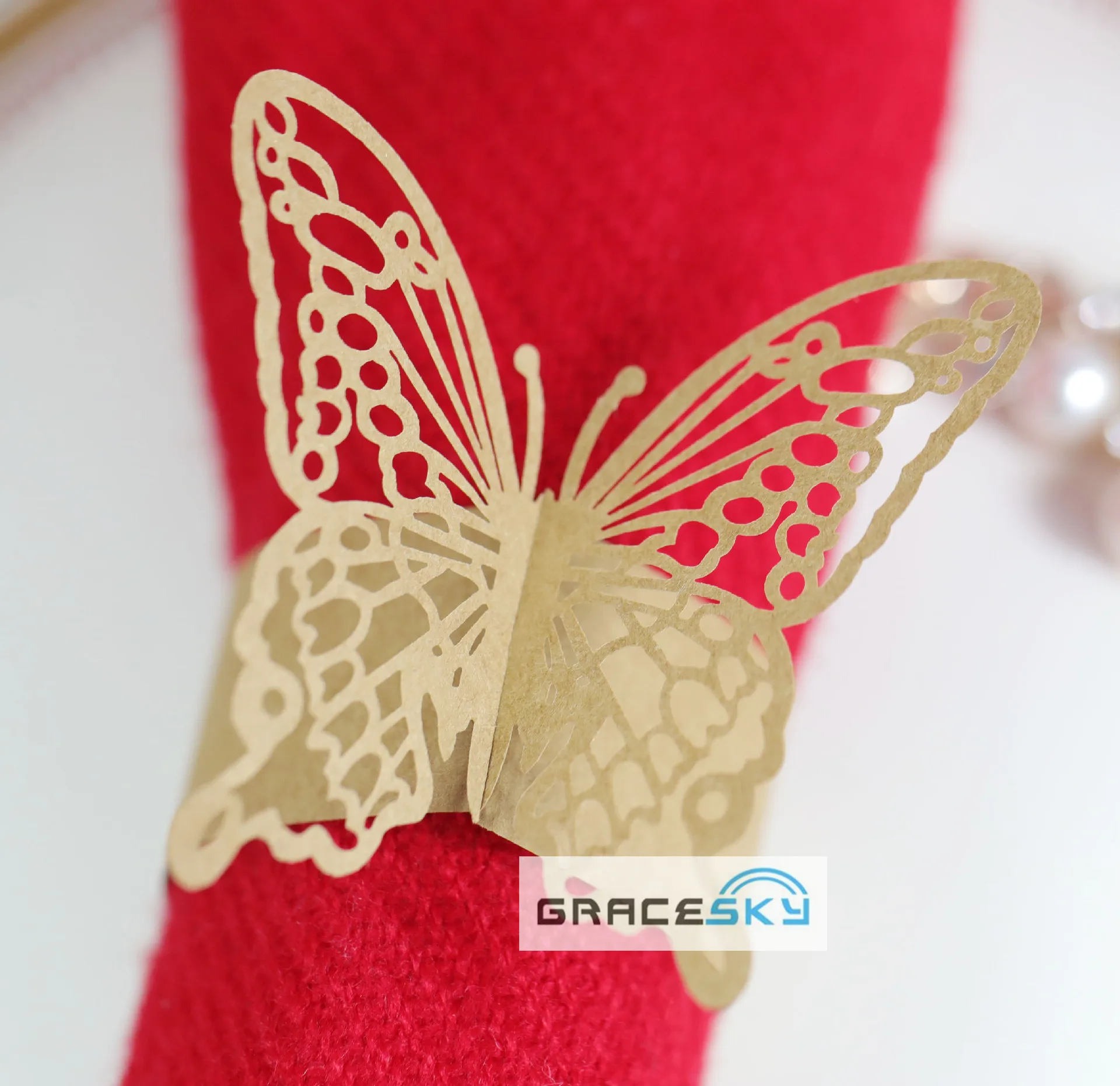 

50pcs Free Shipping Towel Buckle Laser Cutting Butterfly Paper Napkin Rings supplier for Wedding Party Table Holder Decoration