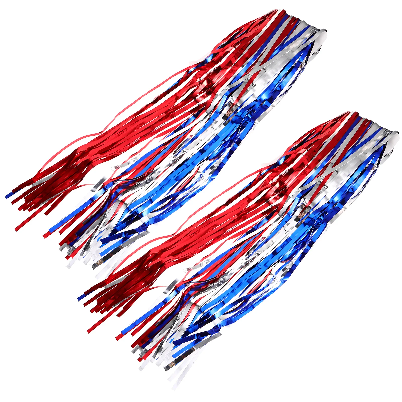 

2pcs 4th of July Decoration Tinsel Foil Fringe Curtains Patriotic Photo Booth Prop for Independence Day