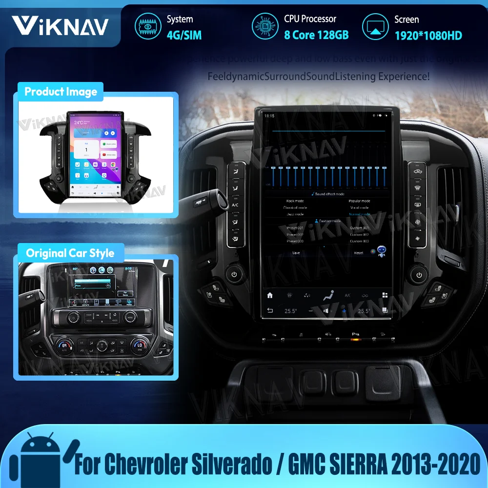 

Автомагнитола 2DIN на Android 11 для chevrolet Silverado / GMC SIERRA 2013-2020, автомобильный радиоприемник, мультимедийный плеер 8 ядер, 8 + 128 ГБ, сенсорный экран