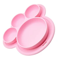dinner plate for kids feeding silicone food fruits divided dish bowl paw shape feeding tableware baby toy gift kids dinner plate