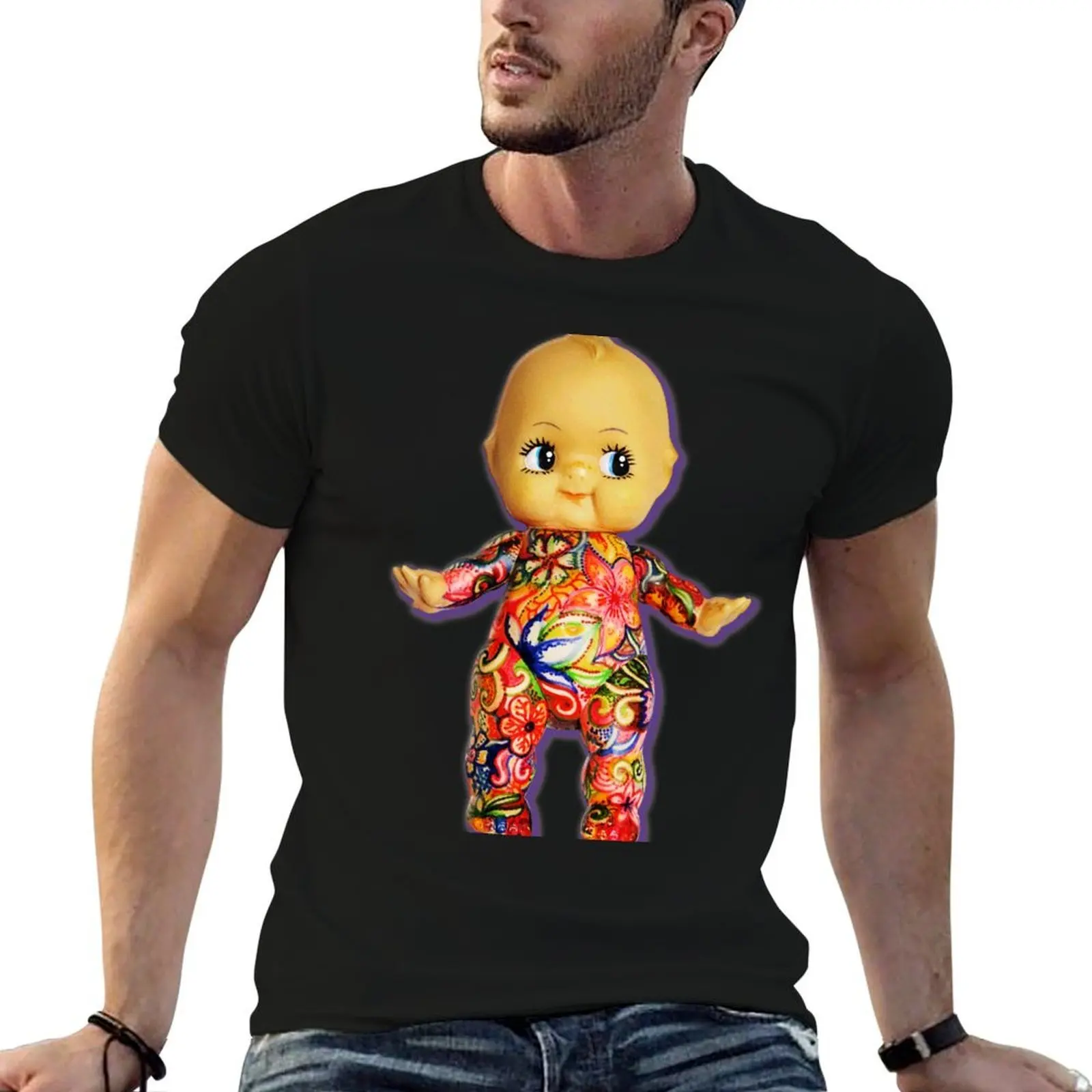 Фото Футболка Tattoo Kewpie из эластичной ткани, удобная футболка №1