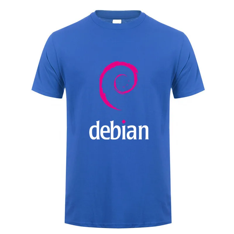 Футболки Debian Linux мужские повседневные хлопковые летние топы с коротким рукавом