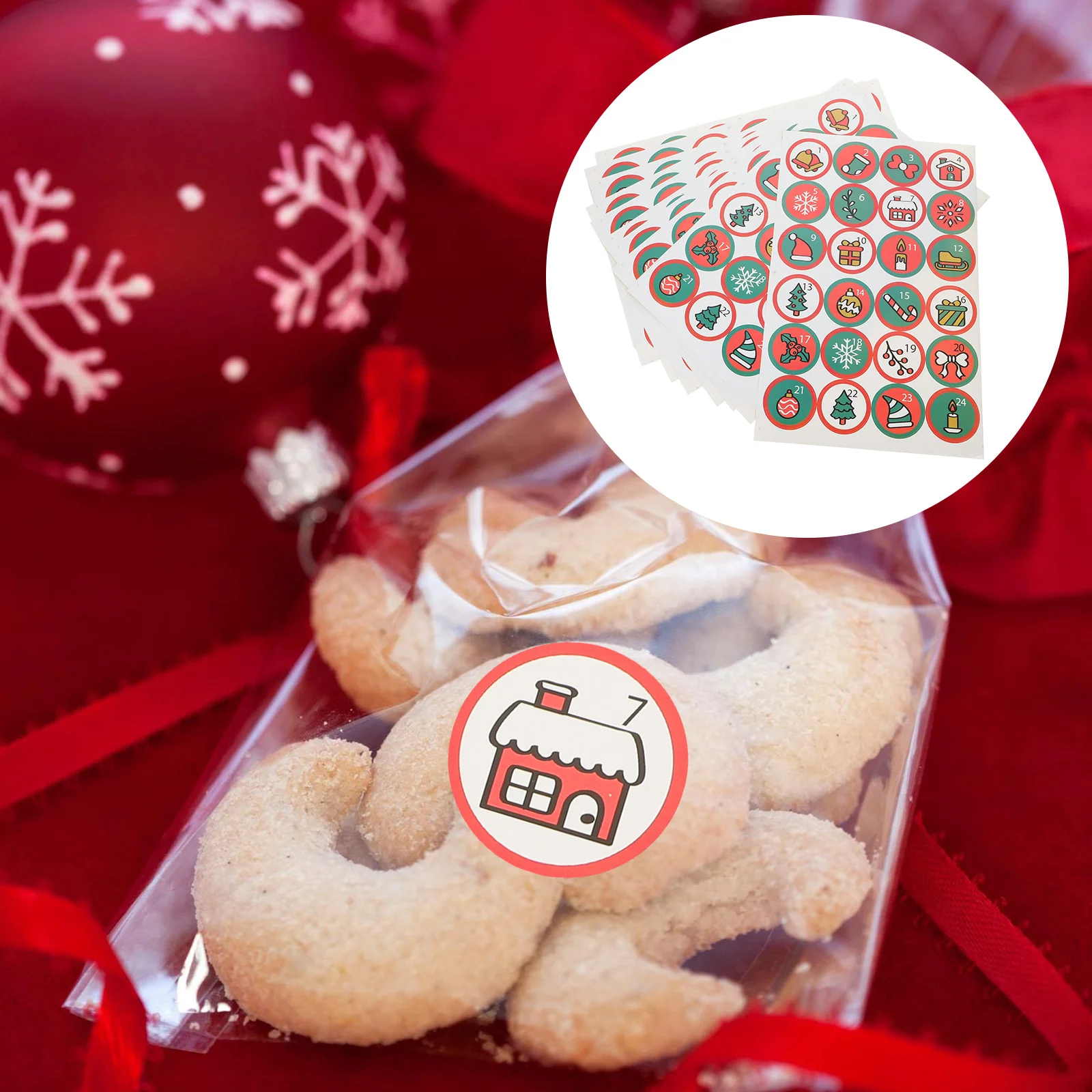 

10 Sheets of Wrapping Stickers Sealing Labels Scrapbooks Stickers Christmas Numbered Sticker