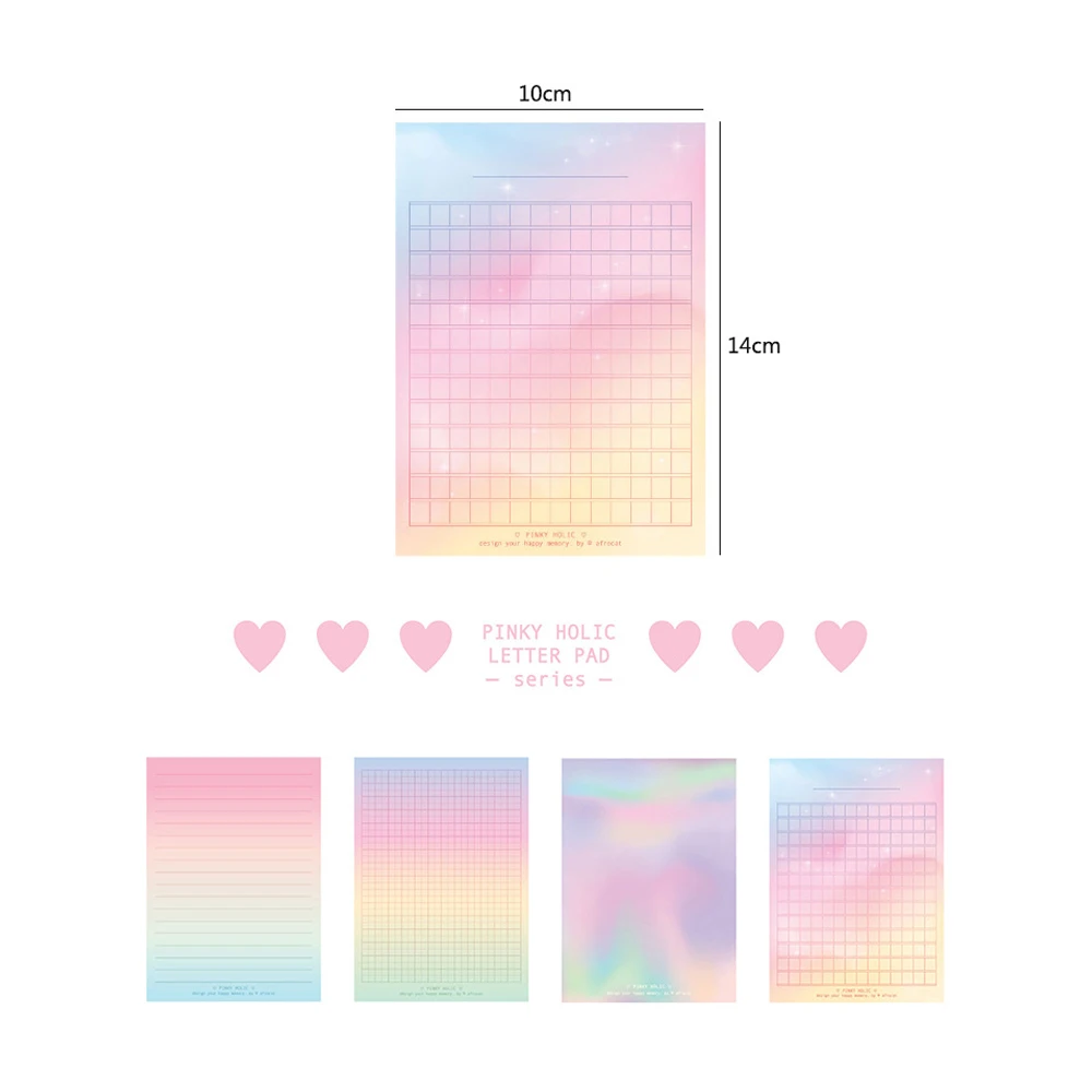 

100 Sheets Rainbow Memo Pad Loose Leaf Message Note Book Paper Kawaiidiy Hand Account Decorative Stationery