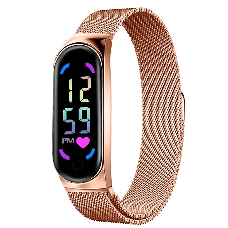 Women's Couple Leisure Fashion Luxury LED Electronic Bracelet Magnet Buckle Milan Love Colorful Digital Electronic Watch