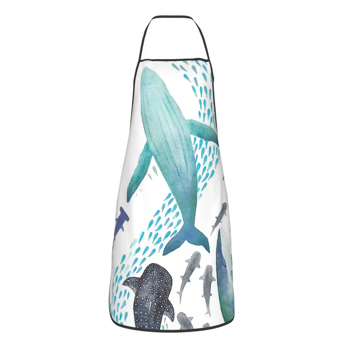 Фартуки с принтом Акулы горбатые киты Оркас и черепахи фартуки Океан шеф-повар
