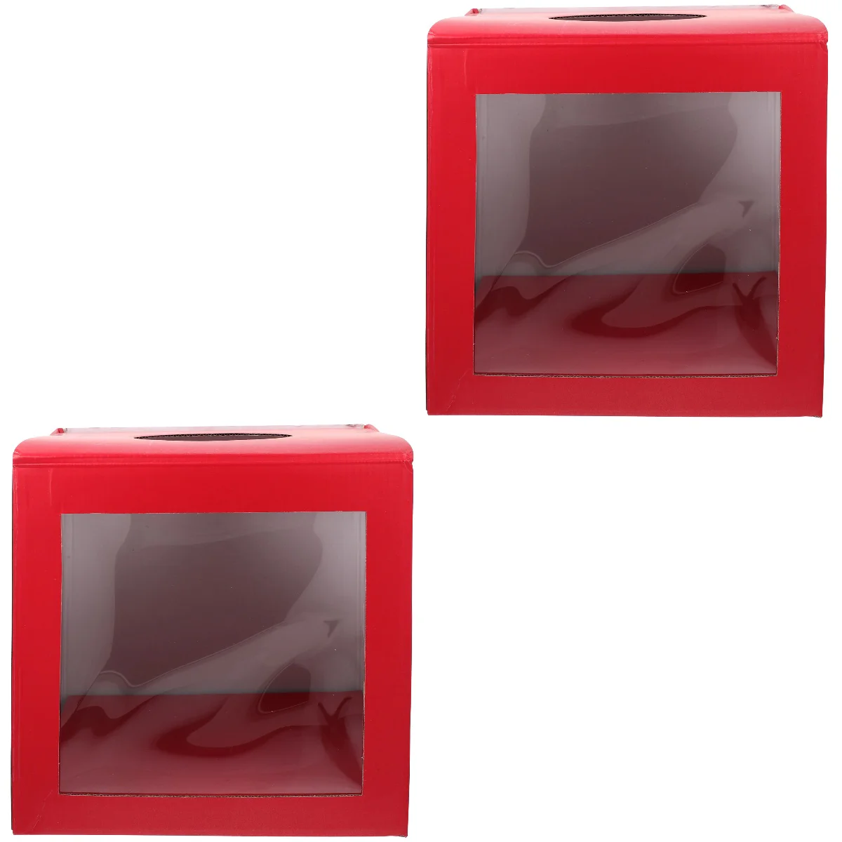 

2x Paper Good Seal Sturdy Reusable Widely-used Cubic Lottery Box Donation Party Ballot Box for Party Game Annual Meeting