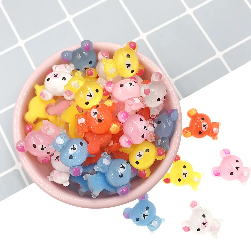 

50Pcs/lot Resin Animal Hot Selling Kawaii Bear Flatback Resin Cabochon for Hair Bows Center DIY Jewelry Accessories Scrapbooking