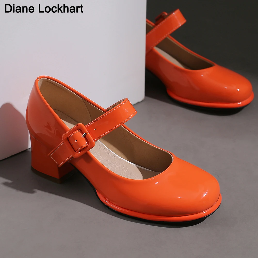 Spring High Heels Women Shoes 2023 New Thick Mary Janes Lolita Pumps Fashion Ladies PU Leather Sandals Casual Black Zapatillas