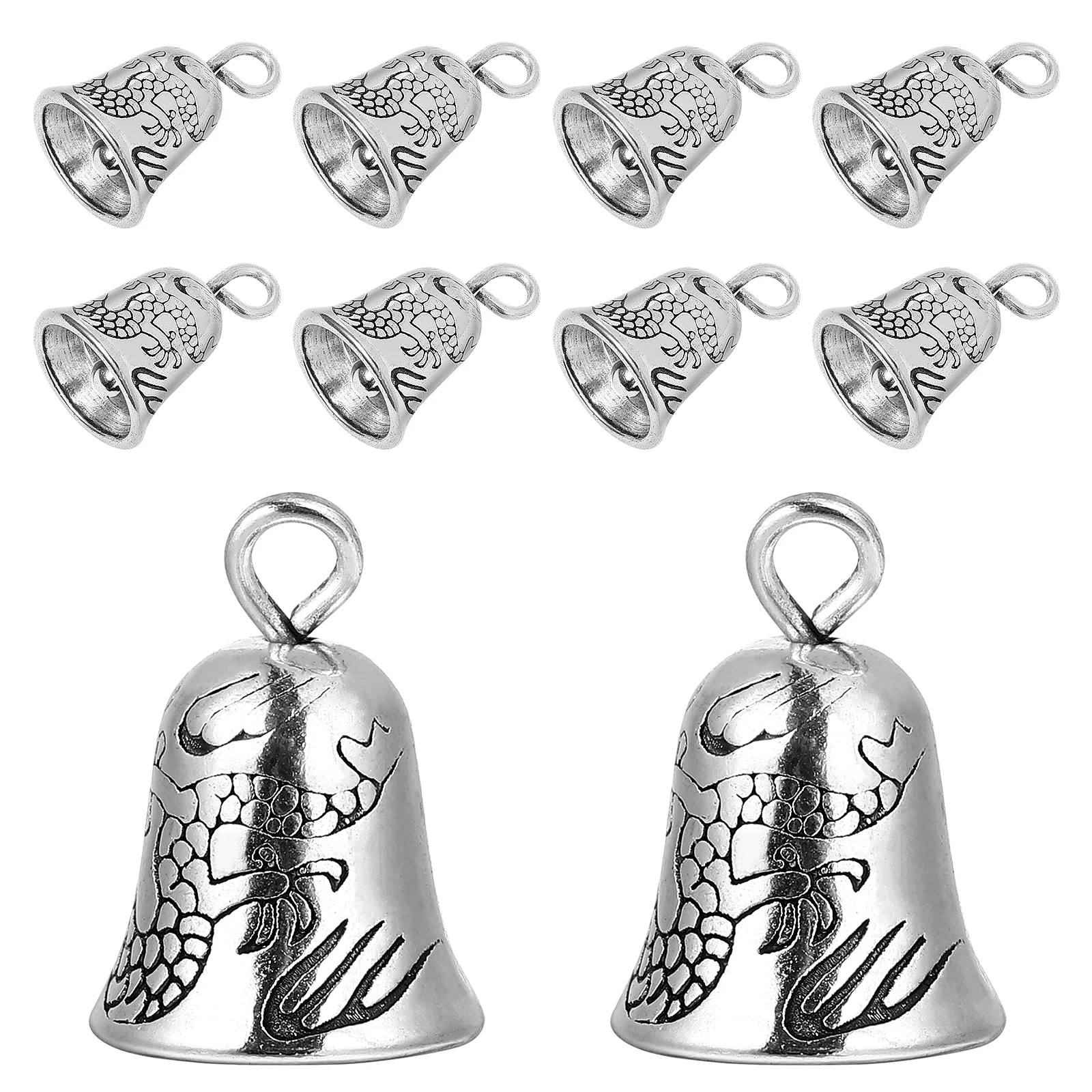 

20 Pcs Mini Bells Silver Vintage Necklace Charms Jewelry Making Bracelets The