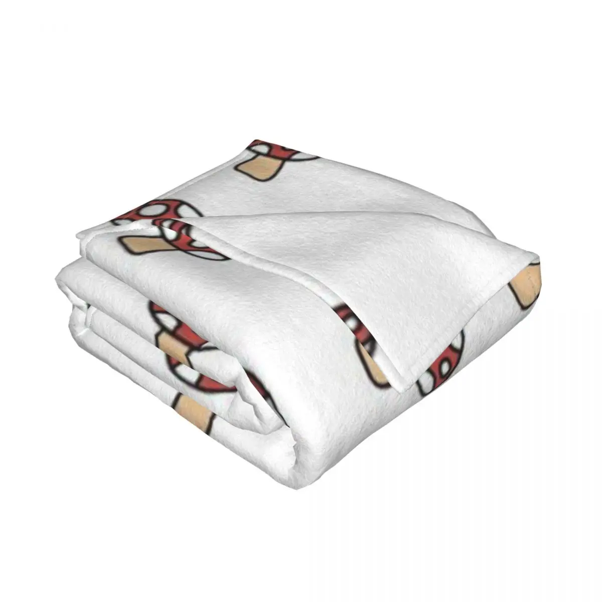 Флисовое одеяло Retro Cute Mushroom красный белый