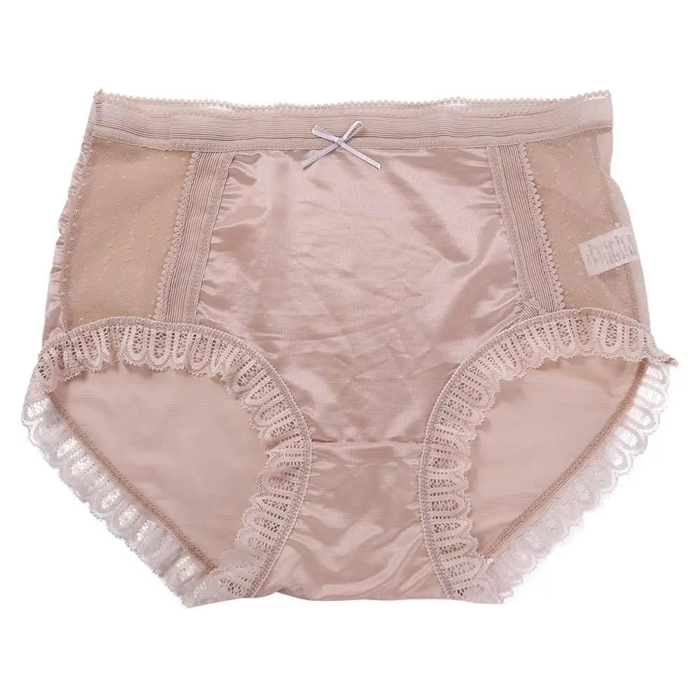 

Panties Elastic Cotton Crotch Hollow Polka Dots Bow Satin Silk Panties Sexy Panties Ice Silk Briefs Women Intimates