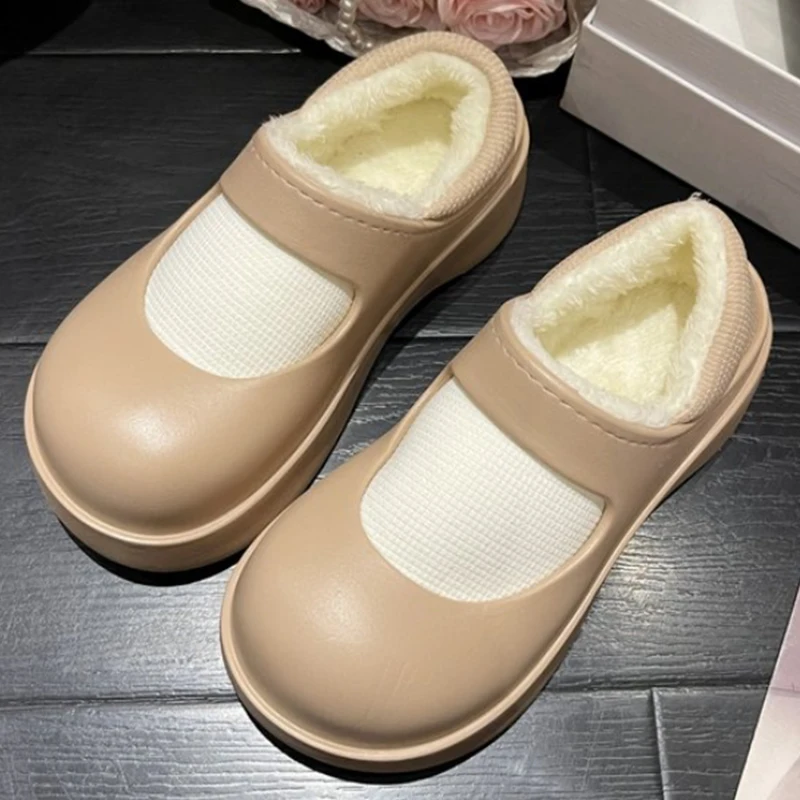 

Короткие плюшевые теплые тапочки на плоской подошве, новинка зимы 2023, Повседневная модная женская обувь на платформе, дизайнерские зимние ботинки, обувь для прогулок