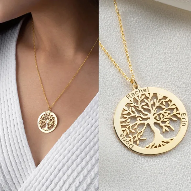 

Колье из нержавеющей стали под заказ с выгравированным деревом жизни