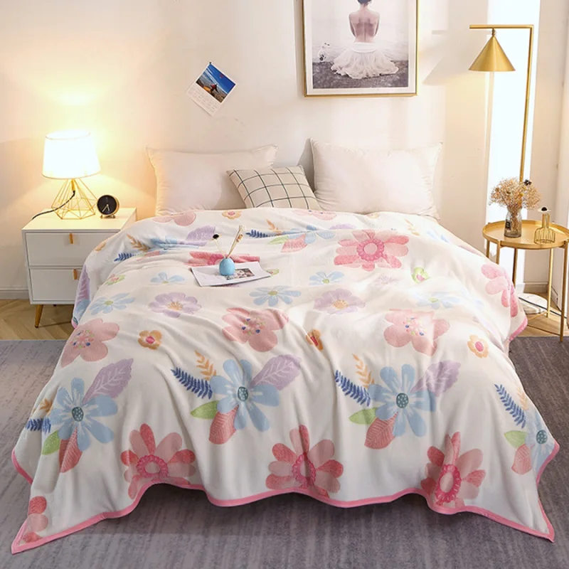 

New heating bed blanket double-sided snowflake bed sheet blanket Farai fleece blanket magic blanket cover blanket