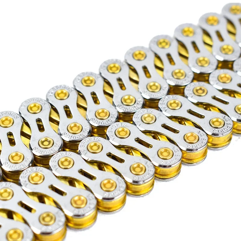 Велосипедная цепь 8 9 10 11 скоростей Velocidade серебристый золотой дорожная MTB 116