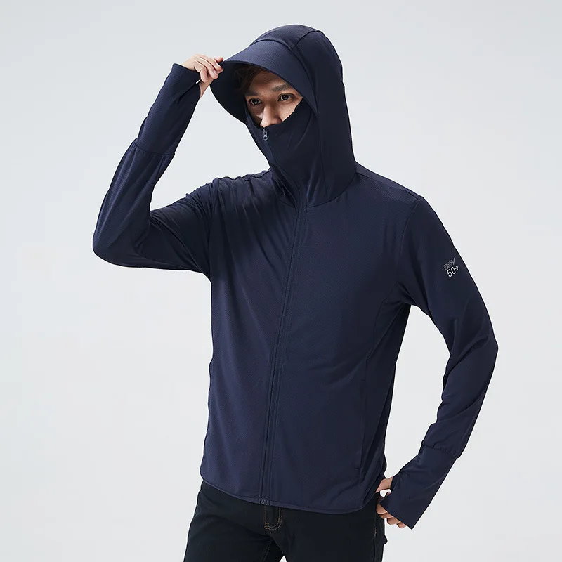 

UPF50+ Long Sleeve Hoody Sportswear Summer Men Women Sun UV Protection Quick Dry Clothing Men Hooded Jacket Thin Sweatshirt