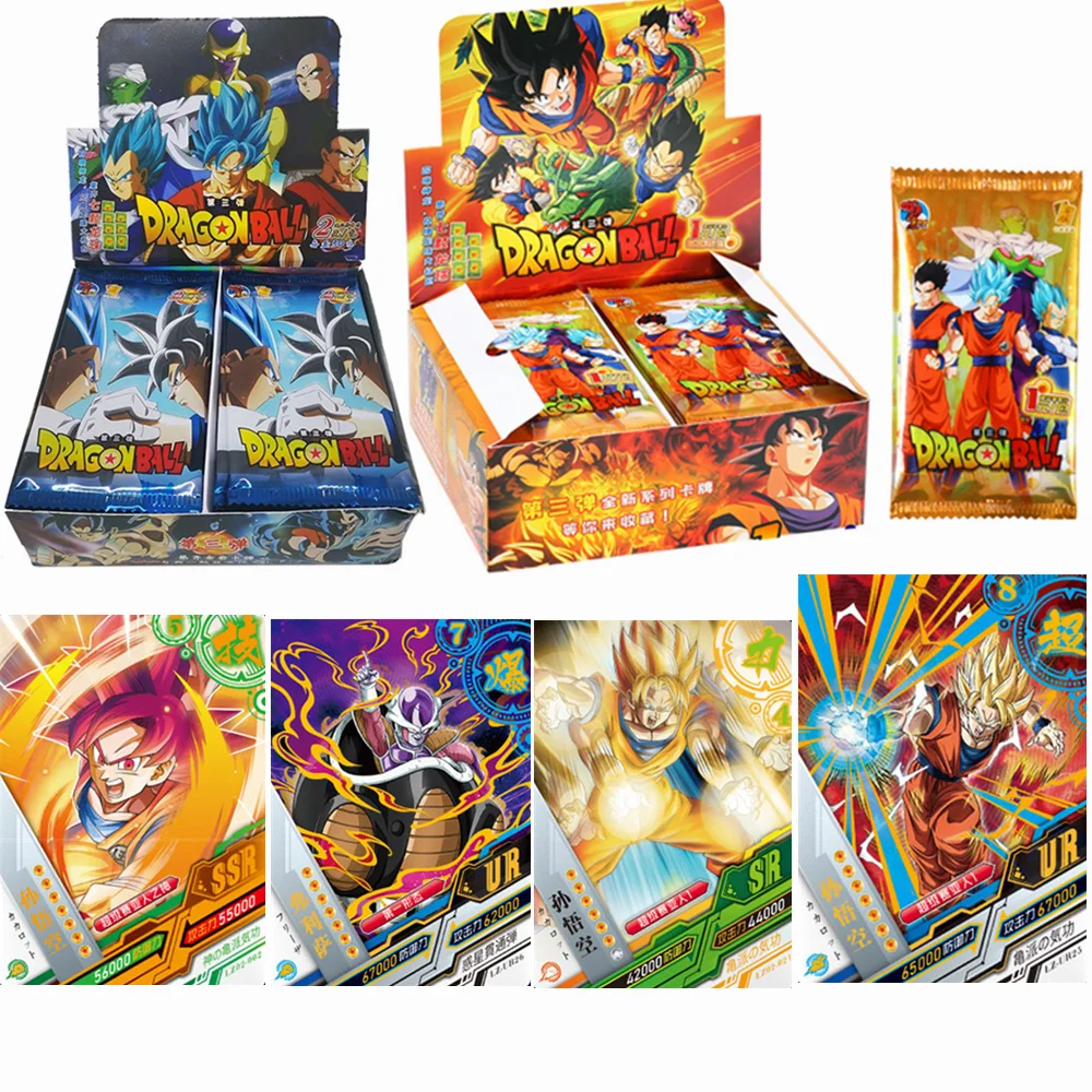 

2023 Dragon Balles Super Saiya Anime Collection Game Cards Child Toys Gift Cartoon Character Flash Bronzing UR GT Rare Tcg Card