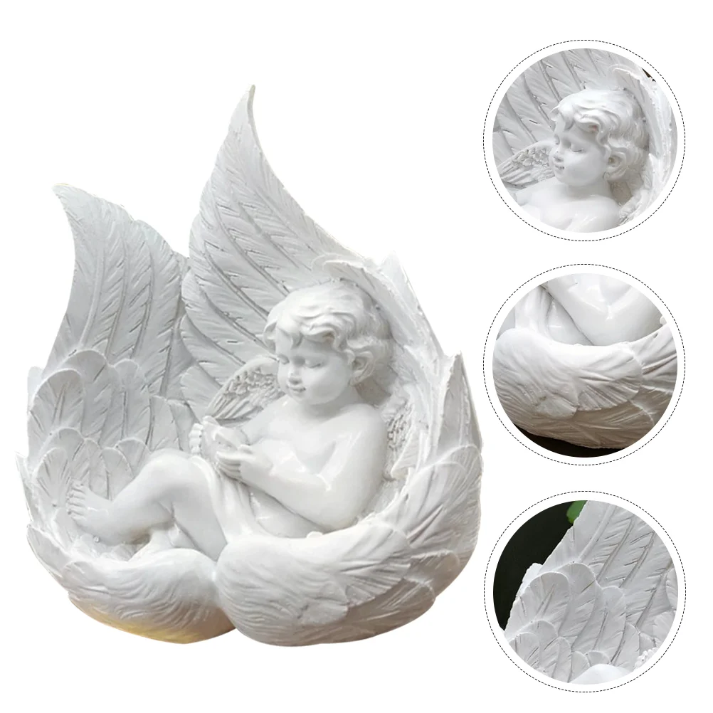 

Angel Statue Garden Fairy Statues Sculpture Figurines Angels Outdoor Cherub Wings Greek Figurine Little Props Photo Church