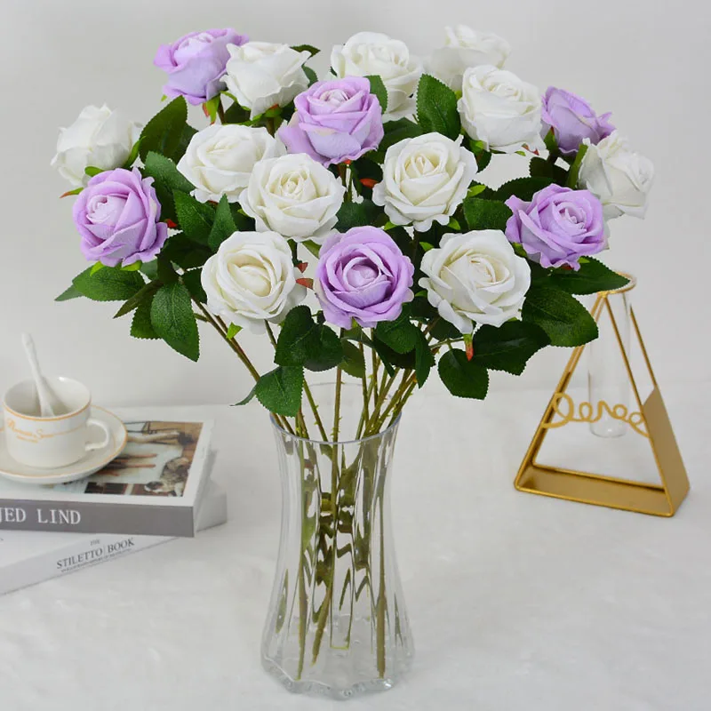 Букет искусственных цветов 50 см красное бархатное украшение для свадебного